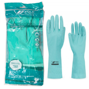 LUVA NITRILICA VOLK COM FORRO VERDE
